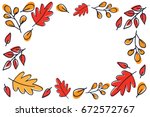 autumn leaves pattern vector. | Shutterstock .eps vector #672572767