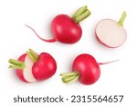 Radish with slices isolated on...