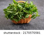 Small photo of Daun kemangi or basil leaf is a small herb whose leaves are usually eaten as a salad. The aroma of the leaves is distinctive, strong but soft with a touch of lime aroma.