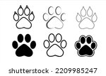 Set Of Animal Paw Print. Dog Or ...