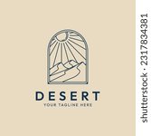 desert line art logo minimalist ...