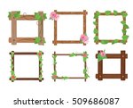 wooden frames with leaves and... | Shutterstock .eps vector #509686087