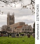 Small photo of Long Melford, Suffolk, England, march, 19th, 2023: A view of Holy Trinity Church at Long Melford, Sudbury, Suffolk, England.