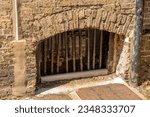 Small photo of Iron grating and bars of opening to condemned cell of the old County and Borough Gaol on Orhard Lane, off Ermine Street, Huntingdon, Cambridgeshire, England.