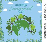 world environment day hand... | Shutterstock .eps vector #2155451077
