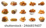 Set of many fast foods isolated ...