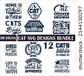cat quotes svg designs bundle.... | Shutterstock .eps vector #2144130297