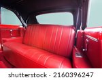 Transportation Vintage Red Convertible Car Back Seat