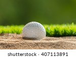 Golf Ball In Sand Bunker