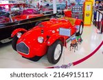 Small photo of Arvada Colorado June 2 2022 Side view of 1953 Allard J2X British made hotrod. Novelist and car collector Clive Cussler wrote this hotrod into his novel Shockwave