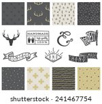 set of 8 hipster hand drawn... | Shutterstock .eps vector #241467754