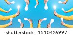 hands holding light bulbs over... | Shutterstock . vector #1510426997