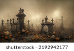 Old Cemetery With Pumpkins...