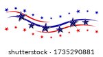 red and blue stripes with stars.... | Shutterstock .eps vector #1735290881