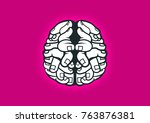 brain and finger collage poster | Shutterstock . vector #763876381