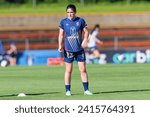 Small photo of Lauren Allan of Newcastle Jets warms up before the A-League Women Rd13 match between Sydney FC and Newcastle Jets at Leichhardt Oval on January 21, 2024 in Sydney, Australia