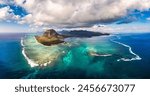Aerial view of mauritius island ...