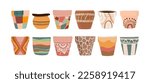 set of ceramic flower pots with ...