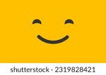 Vector Emoji Face with smiling eyes Illustration. Emoticon Face Icon Illustration. Vector Design Art Trendy Communication Chat Elements. For Cards, T-Shirts, Wallpaper, Greeting Cards, etc