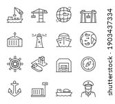 seaport  icon set. equipment... | Shutterstock .eps vector #1903437334