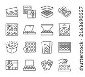 candy icons set. gift boxes of... | Shutterstock .eps vector #2163690327