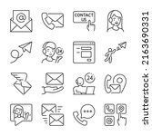 contact us icons set.  feedback.... | Shutterstock .eps vector #2163690331