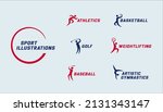 sport logos set. golf ... | Shutterstock .eps vector #2131343147
