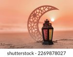 Lantern lamp during sunset ...