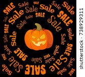 sale banner to halloween.... | Shutterstock .eps vector #738929311