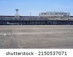 Small photo of Berlin, Germany – March 16, 2022: Former Berlin Tempelhof Airport (THF) with Berlin Airlift Veteran Douglas C-54 Skymaster