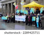 Small photo of Berlin, Germany - April 15, 2023: Pro-nuclear power rally at Brandenburg Gate in Berlin on the day Germany's last nuclear power plants were shut down