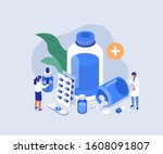 doctor pharmacist in drugstore... | Shutterstock . vector #1608091807