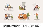 people characters working at... | Shutterstock .eps vector #1710104107