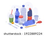 bottles  cups   drinking straws ... | Shutterstock .eps vector #1922889224