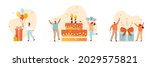 people celebrating birthday... | Shutterstock .eps vector #2029575821