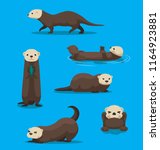 Cute Sea Otter Cartoon Vector