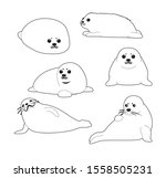 White Seal Pup Cute Cartoon...