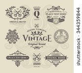 set of vintage retro labels ... | Shutterstock .eps vector #344359844