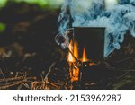 Mug On The Fire Of A Hobo Stove ...