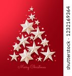 christmas tree with happy new... | Shutterstock . vector #1232169364