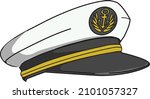 navy captain's hat  with anchor ... | Shutterstock .eps vector #2101057327
