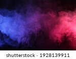 Artificial Smoke In Red Blue...