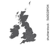 Uk Counties Map Color Black