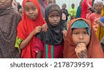 Small photo of Location: Somalia, Africa. Date: 12.07.2022- poverty, misery, hunger. Children living in Mogadishu, Somalia, Africa