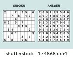 vector sudoku with answer 429.... | Shutterstock .eps vector #1748685554