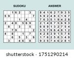 vector sudoku with answer 432.... | Shutterstock .eps vector #1751290214