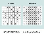 vector sudoku with answer 431.... | Shutterstock .eps vector #1751290217