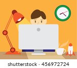 man doing work. diligent people.... | Shutterstock .eps vector #456972724