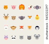 set of animals cartoon vector... | Shutterstock .eps vector #565222297