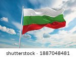 Large bulgaria flag waving in...